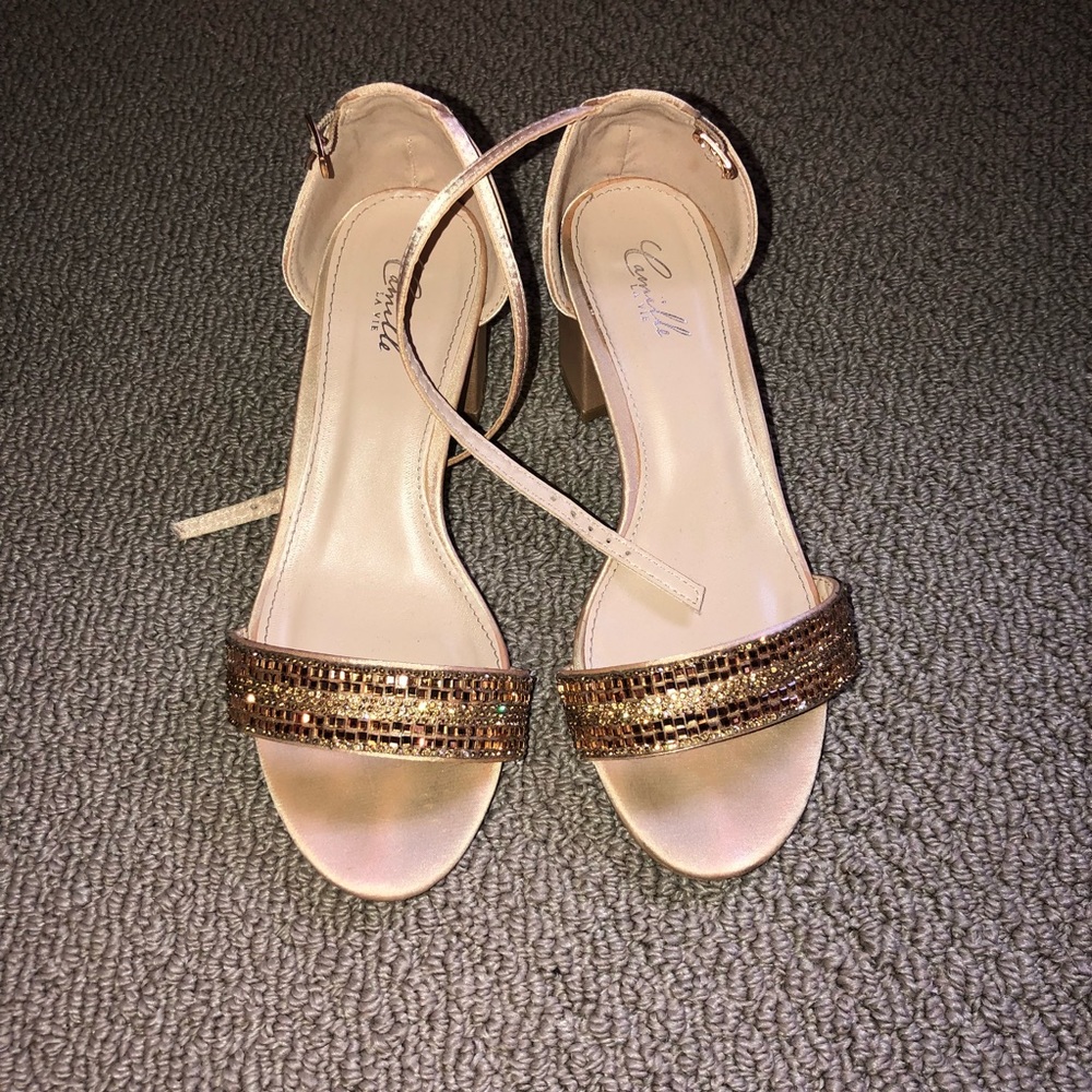 CAMILLE LA VIE GOLD chunky formal sandals